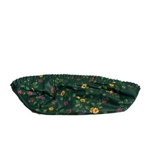 VTG Longaberger Basket Liner Green Floral Berry Ruffle Fabric Durable Accessory